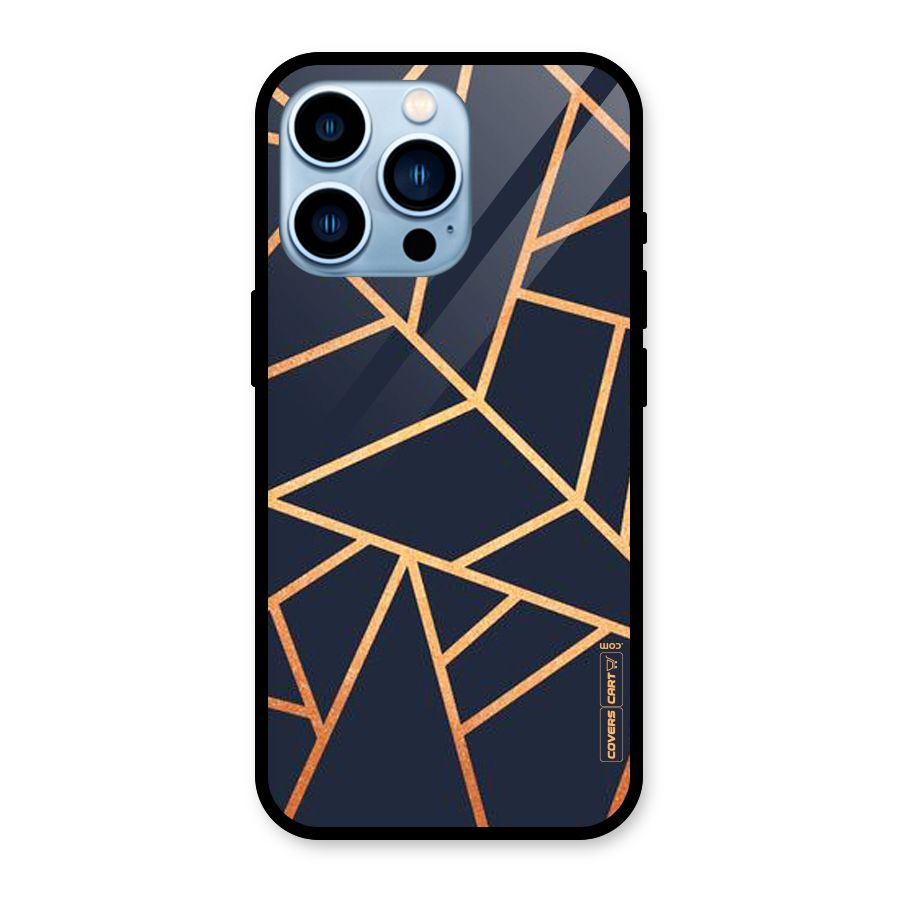Golden Pattern Glass Back Case for iPhone 13 Pro