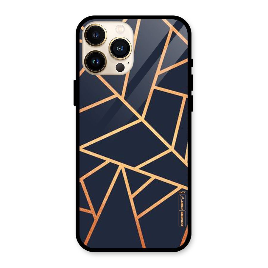 Golden Pattern Glass Back Case for iPhone 13 Pro Max