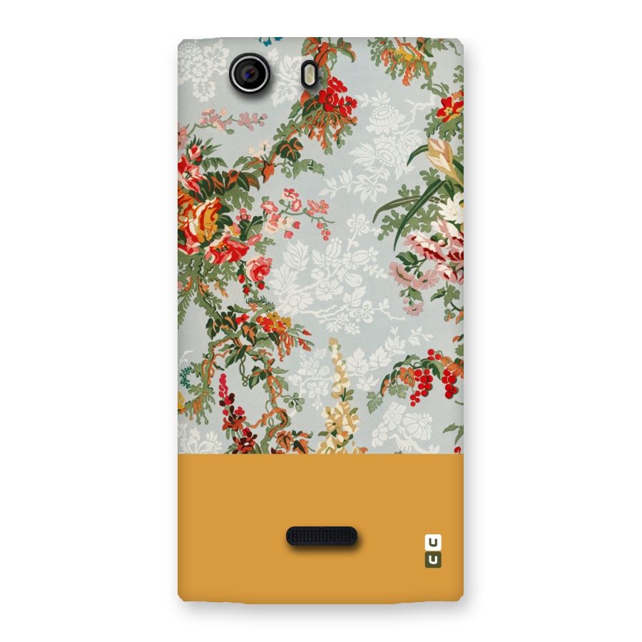 Golden Stripe on Floral Back Case for Canvas Nitro 2 E311