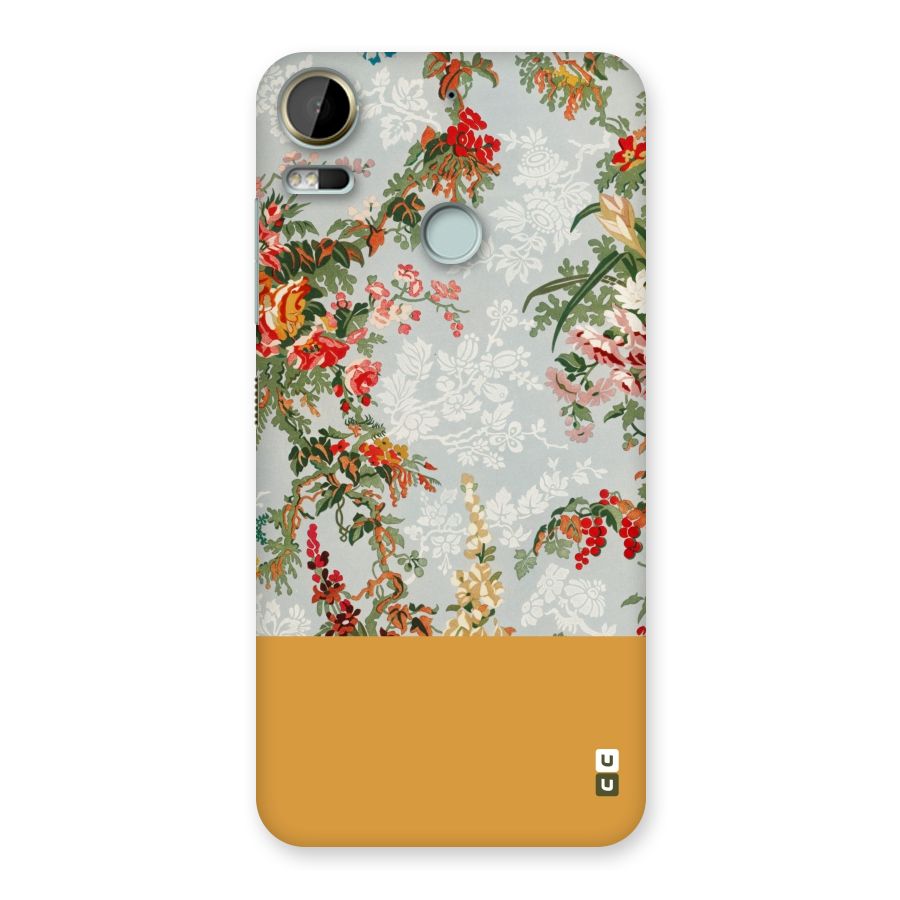 Golden Stripe on Floral Back Case for Desire 10 Pro