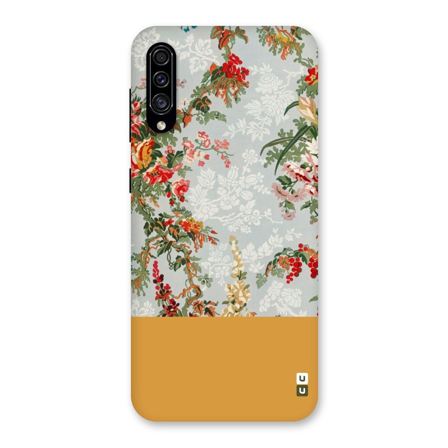 Golden Stripe on Floral Back Case for Galaxy A30s