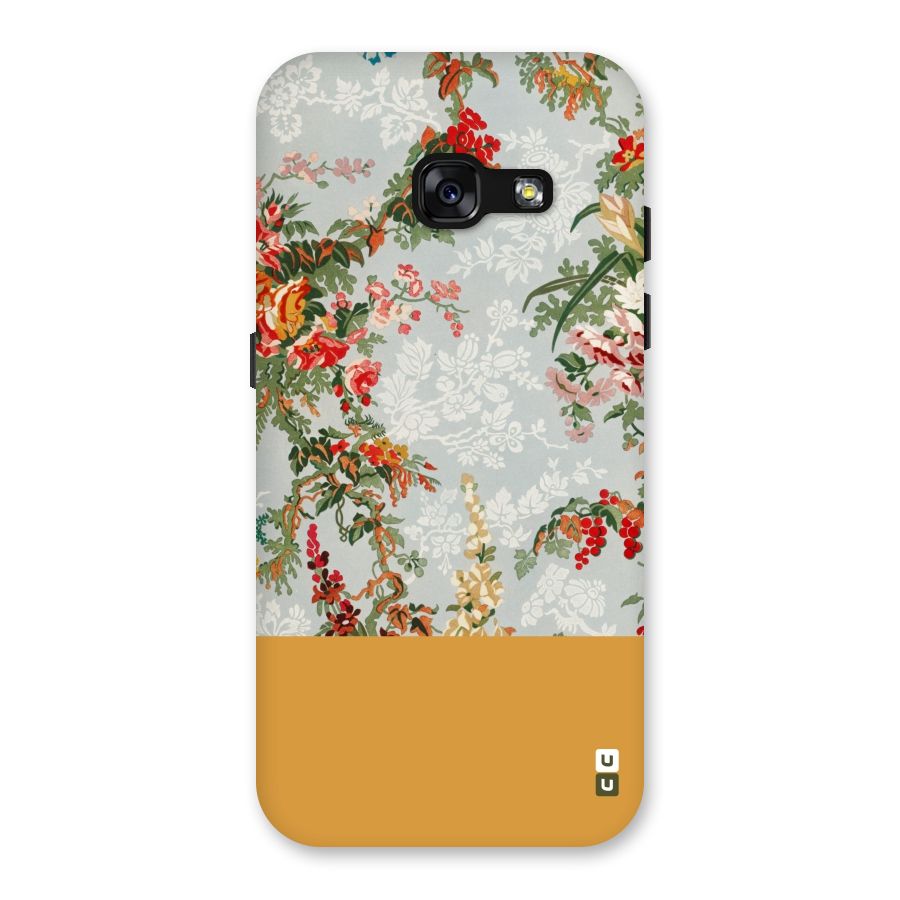 Golden Stripe on Floral Back Case for Galaxy A3 (2017)