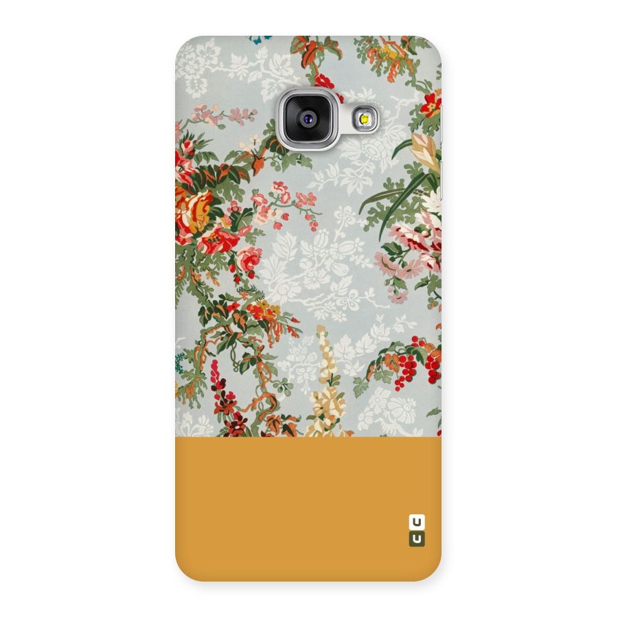 Golden Stripe on Floral Back Case for Galaxy A3 2016