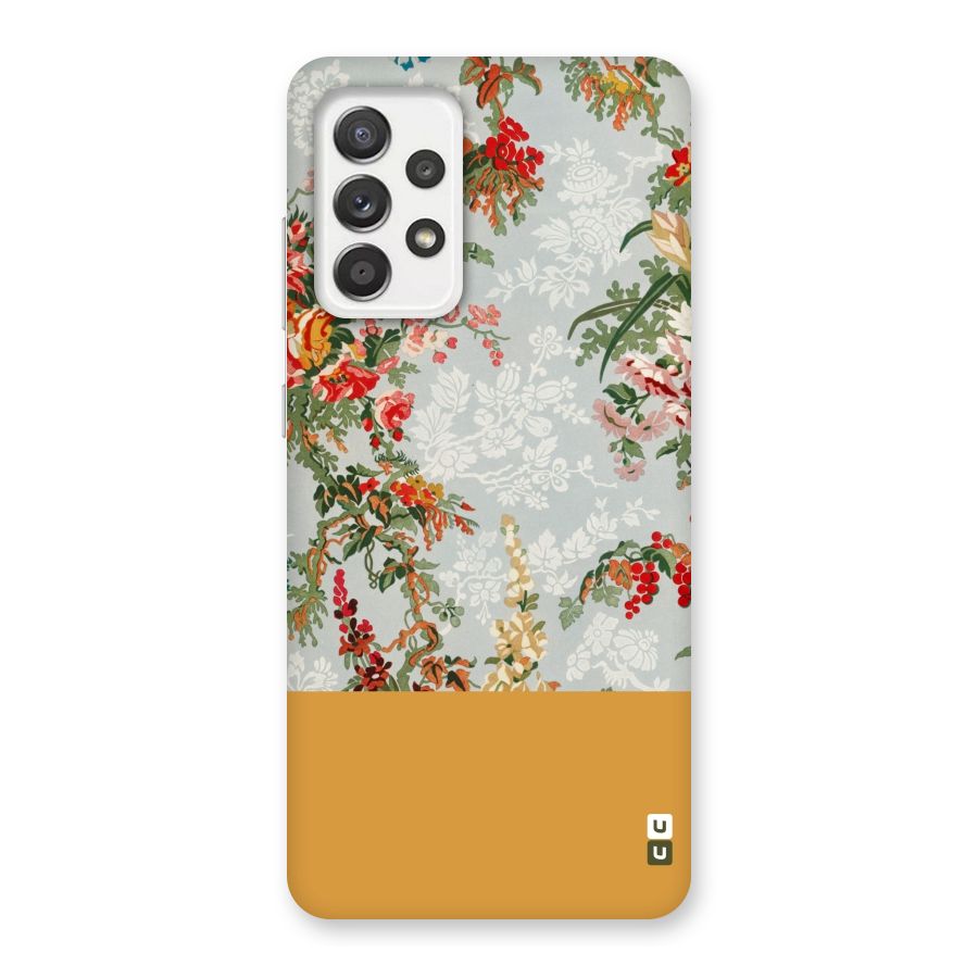 Golden Stripe on Floral Back Case for Galaxy A52