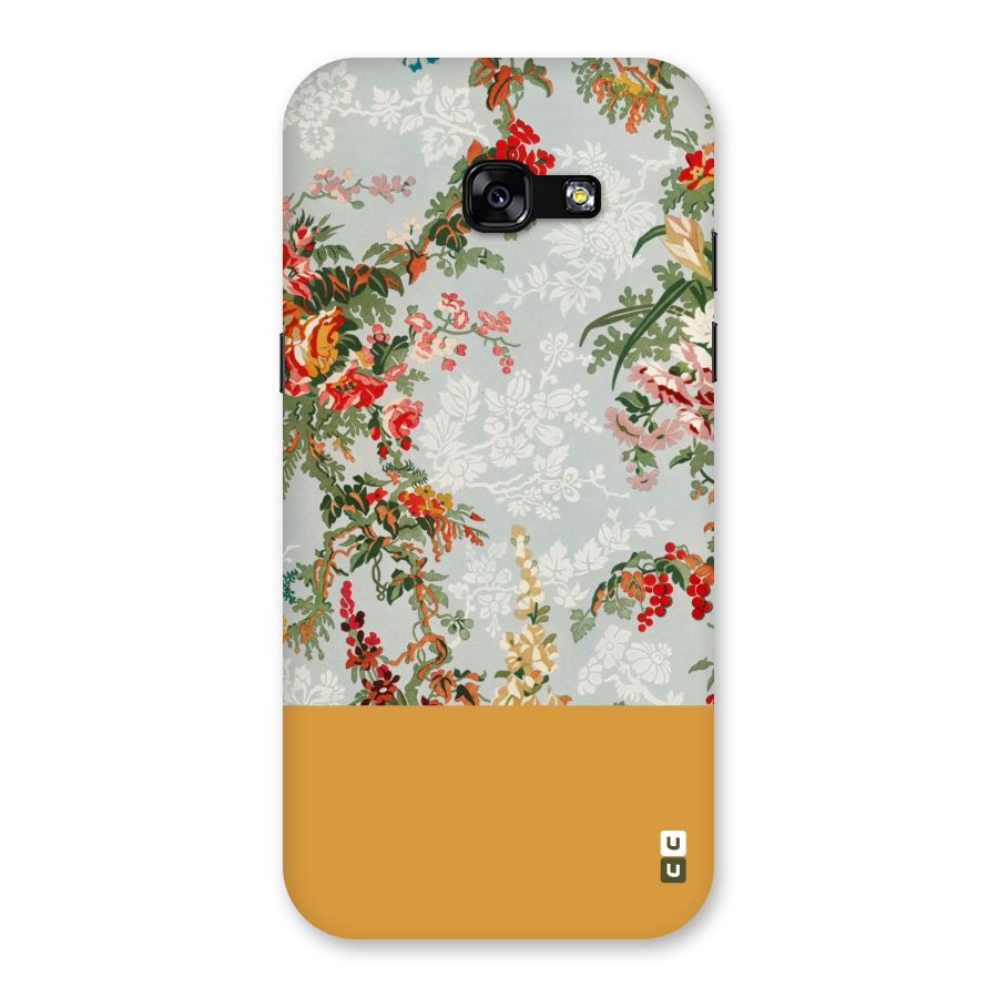 Golden Stripe on Floral Back Case for Galaxy A5 2017