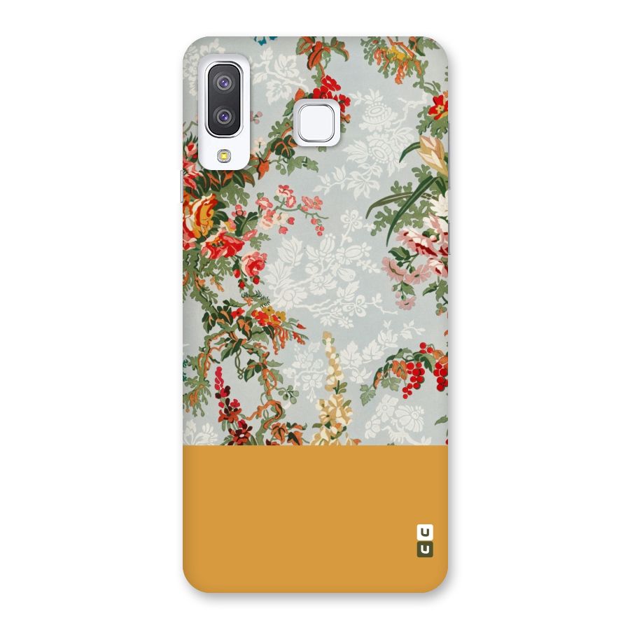Golden Stripe on Floral Back Case for Galaxy A8 Star