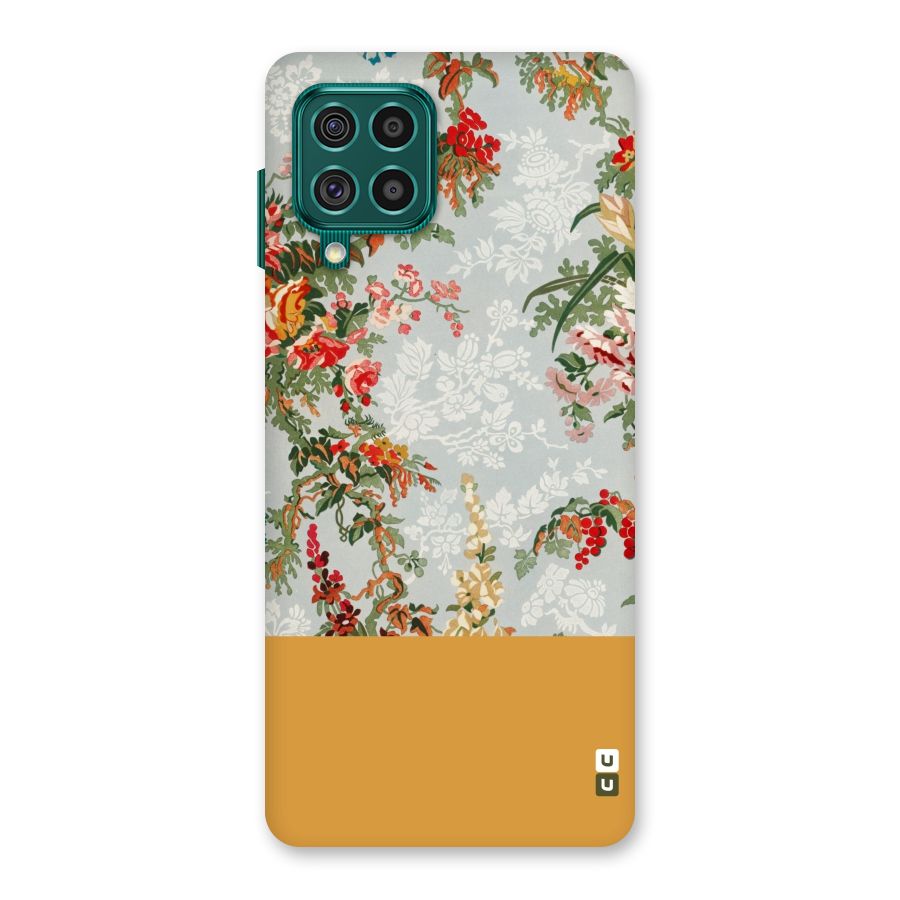 Golden Stripe on Floral Back Case for Galaxy F62