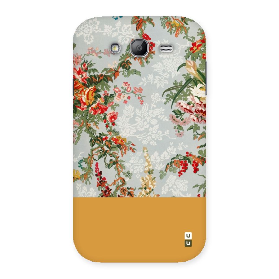 Golden Stripe on Floral Back Case for Galaxy Grand Neo