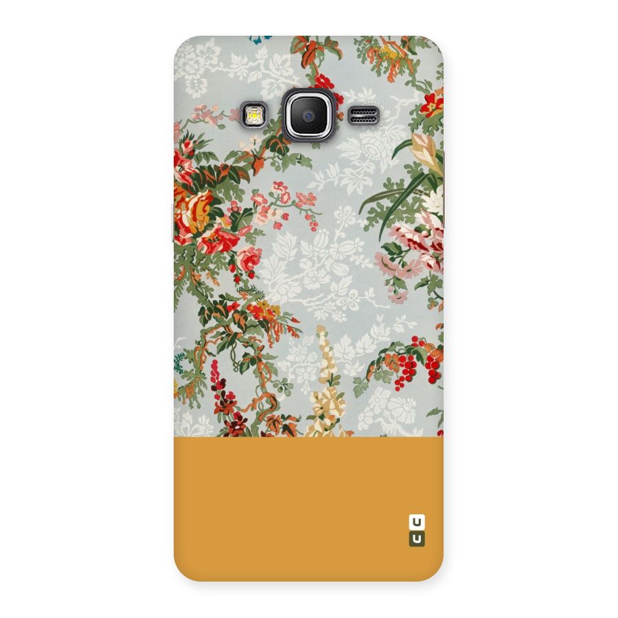 Golden Stripe on Floral Back Case for Galaxy Grand Prime