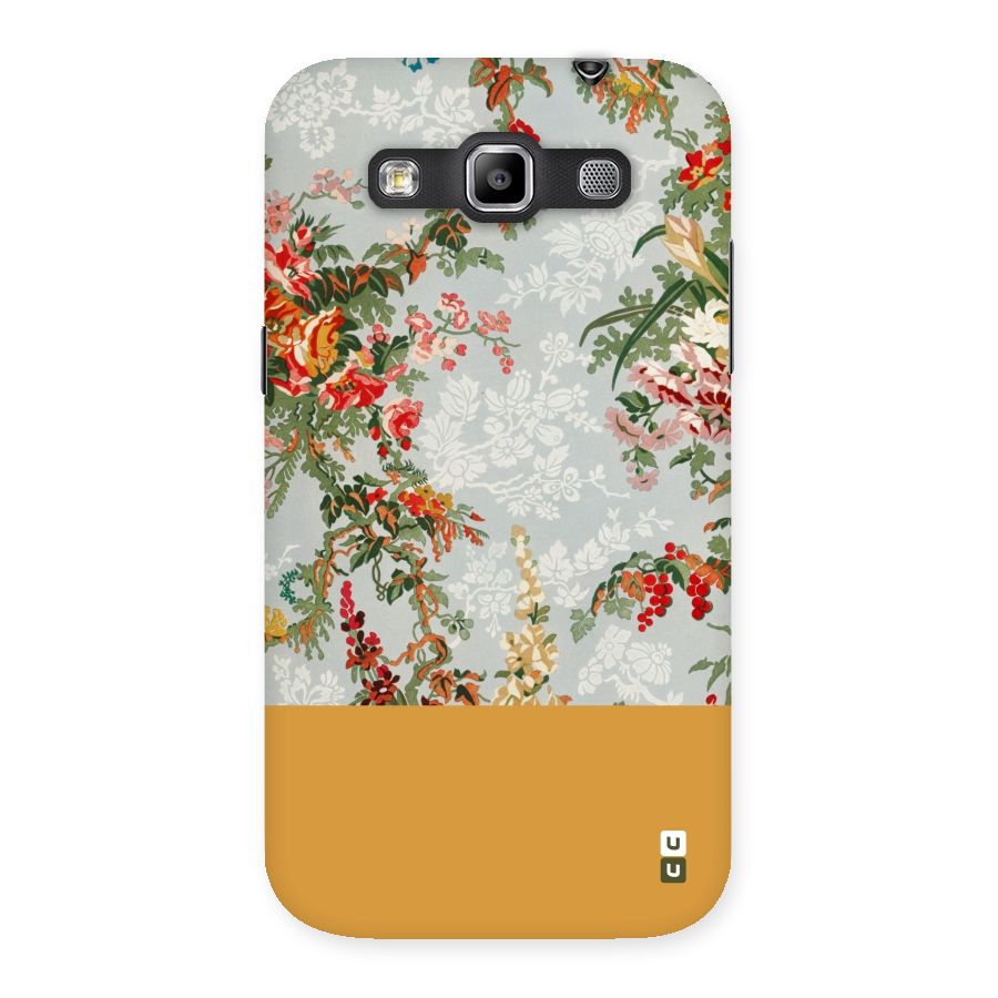 Golden Stripe on Floral Back Case for Galaxy Grand Quattro