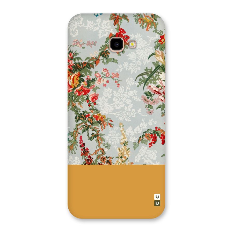 Golden Stripe on Floral Back Case for Galaxy J4 Plus