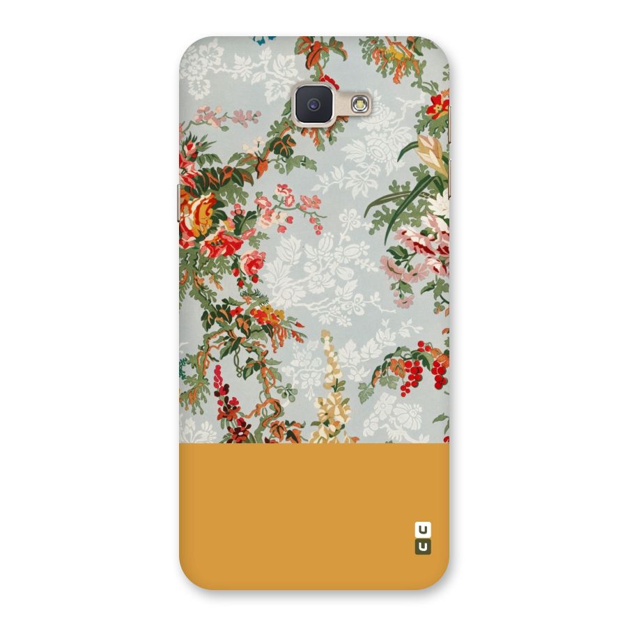 Golden Stripe on Floral Back Case for Galaxy J5 Prime