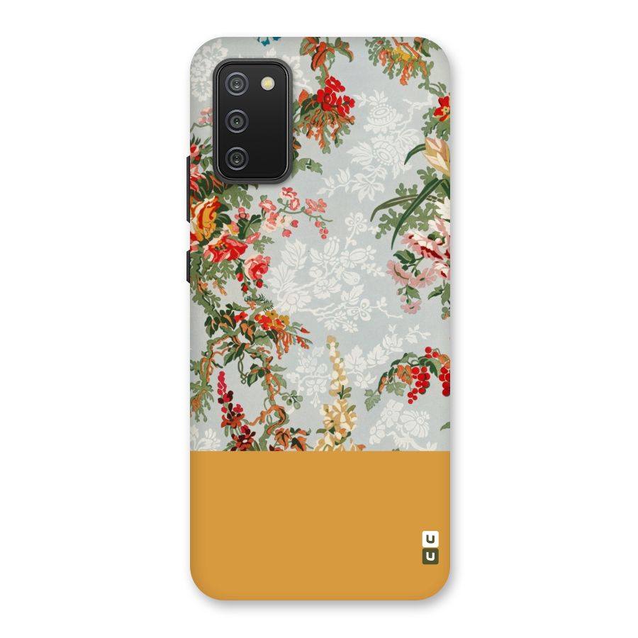 Golden Stripe on Floral Back Case for Galaxy M02s