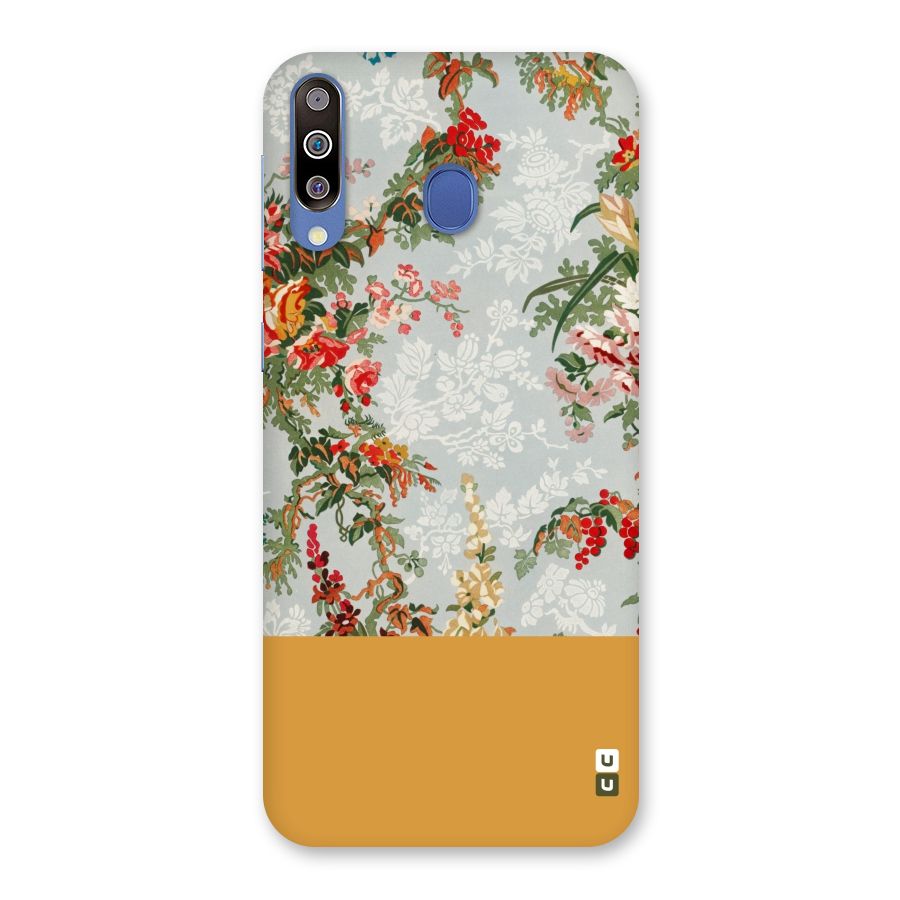 Golden Stripe on Floral Back Case for Galaxy M30