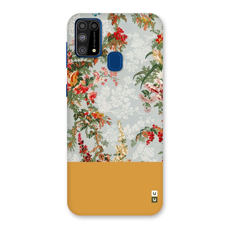 Golden Stripe on Floral Back Case for Galaxy M31