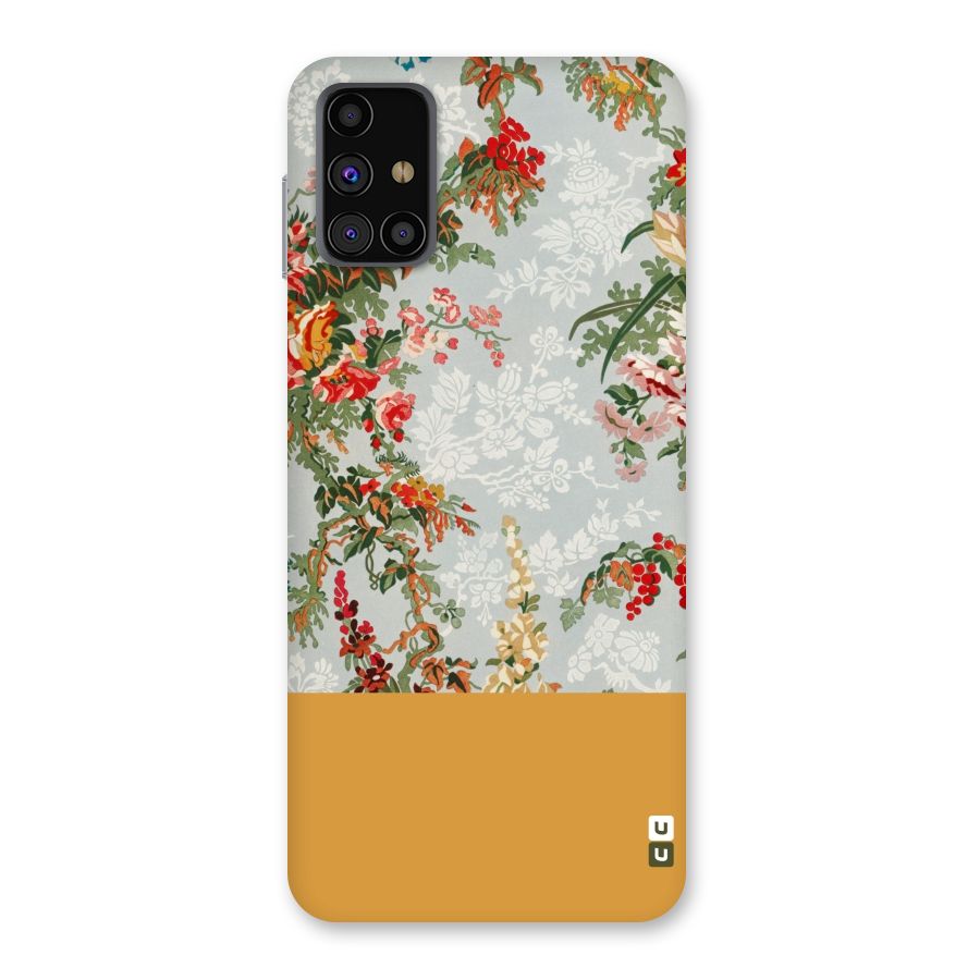 Golden Stripe on Floral Back Case for Galaxy M31s