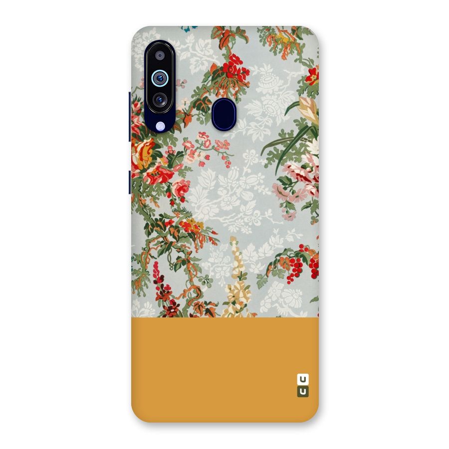 Golden Stripe on Floral Back Case for Galaxy M40