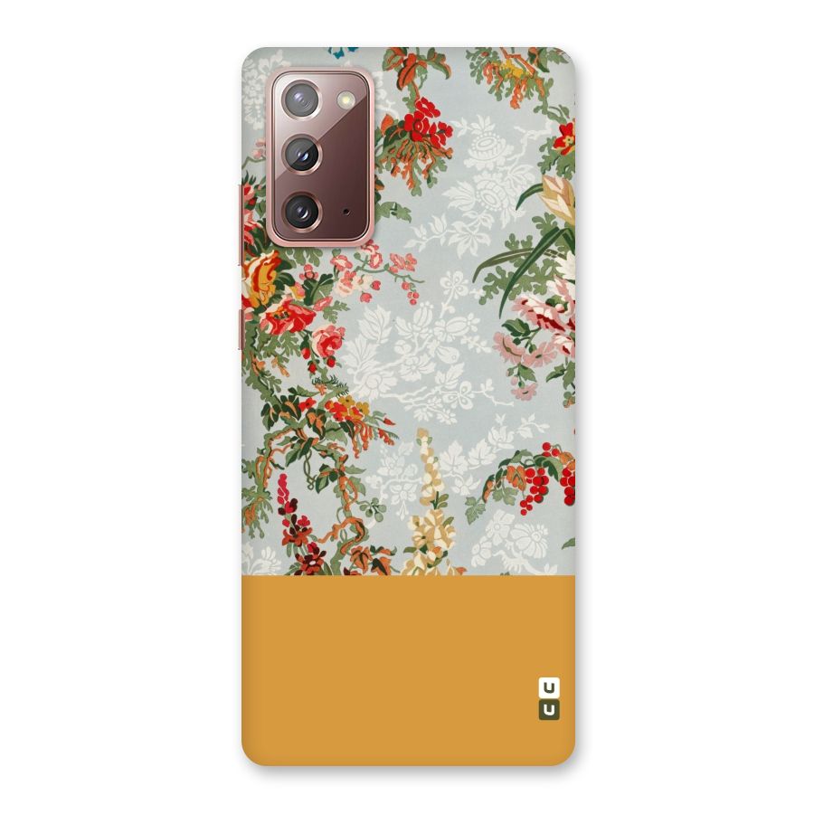 Golden Stripe on Floral Back Case for Galaxy Note 20