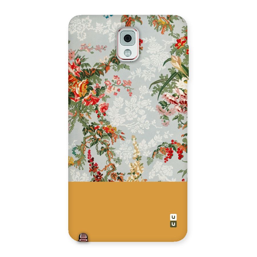 Golden Stripe on Floral Back Case for Galaxy Note 3