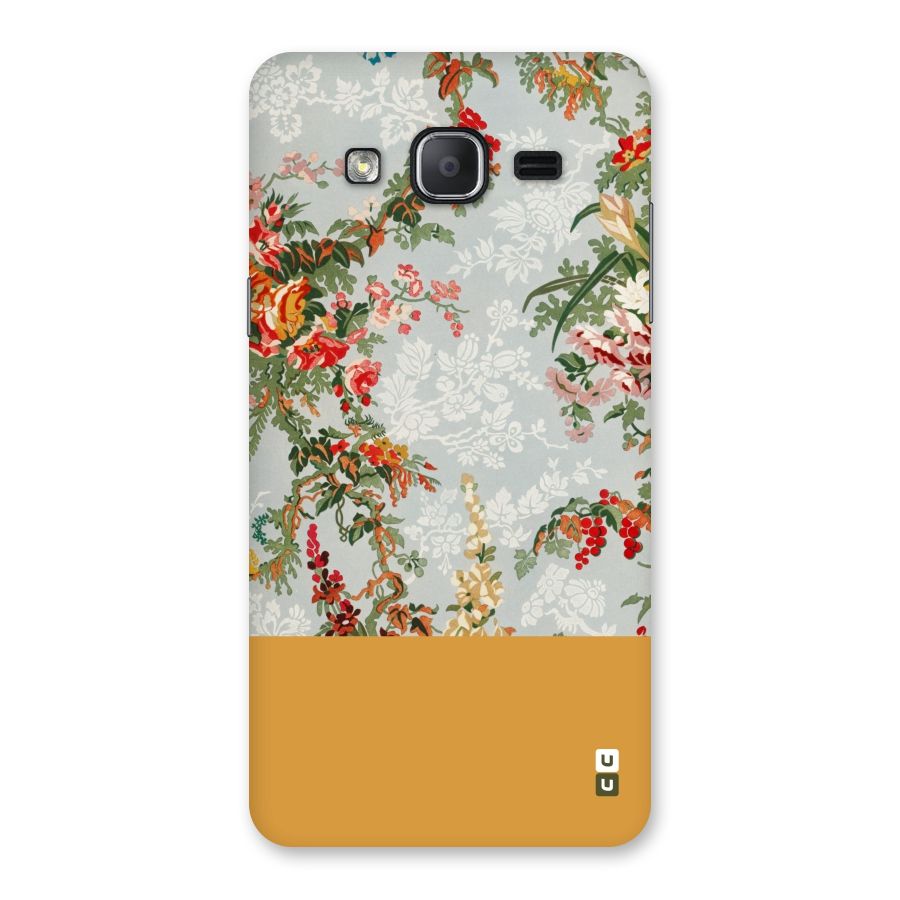 Golden Stripe on Floral Back Case for Galaxy On7 2015