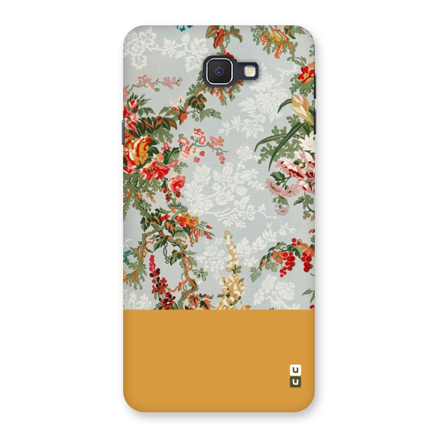 Golden Stripe on Floral Back Case for Galaxy On7 2016