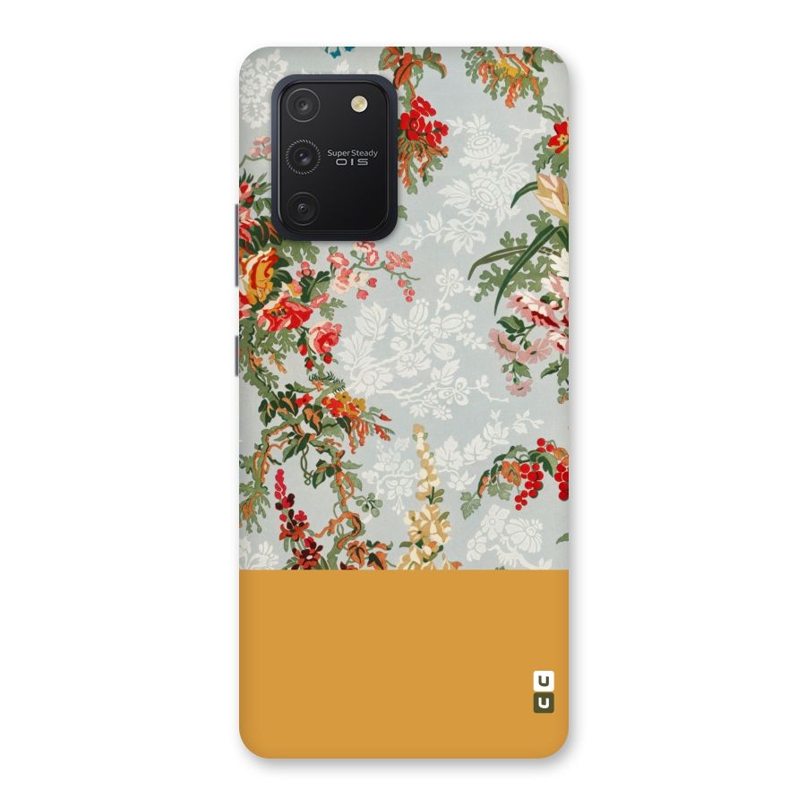 Golden Stripe on Floral Back Case for Galaxy S10 Lite