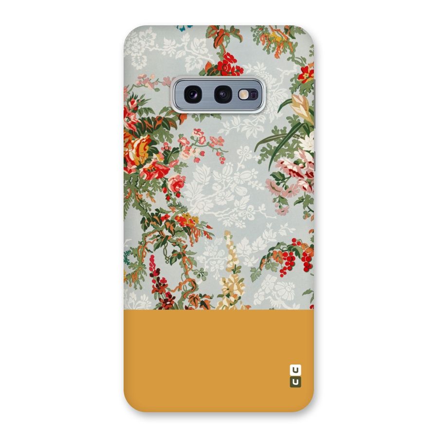 Golden Stripe on Floral Back Case for Galaxy S10e