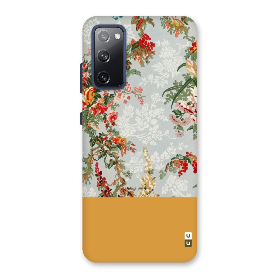 Golden Stripe on Floral Back Case for Galaxy S20 FE
