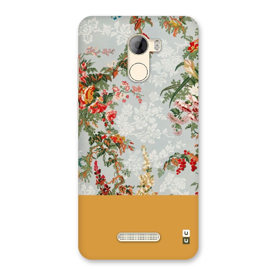 Golden Stripe on Floral Back Case for Gionee A1 LIte