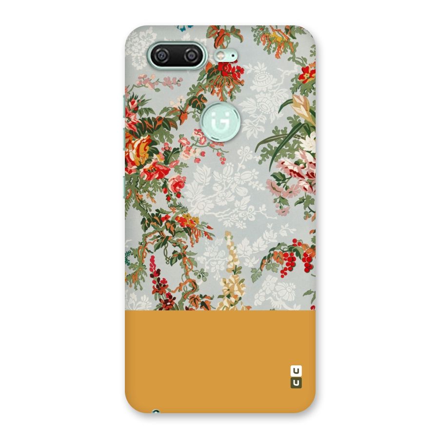 Golden Stripe on Floral Back Case for Gionee S10