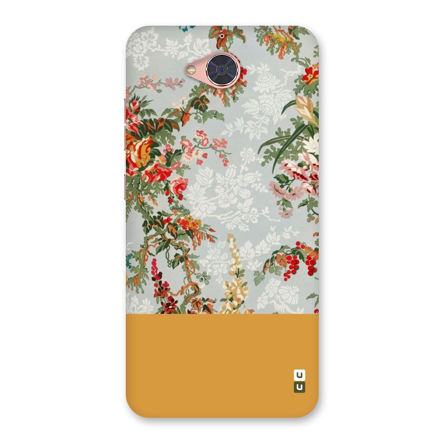 Golden Stripe on Floral Back Case for Gionee S6 Pro