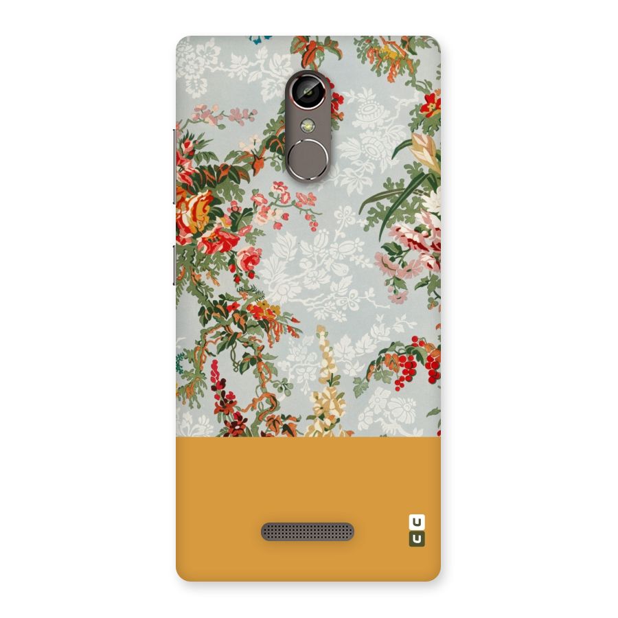 Golden Stripe on Floral Back Case for Gionee S6s