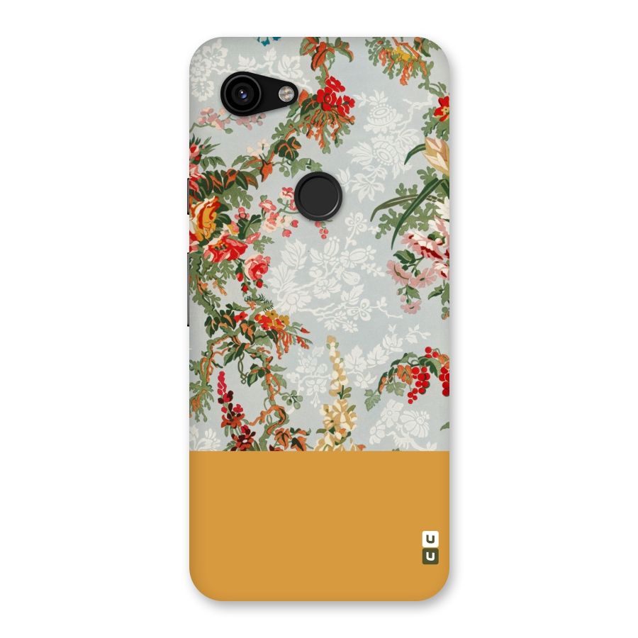 Golden Stripe on Floral Back Case for Google Pixel 3a