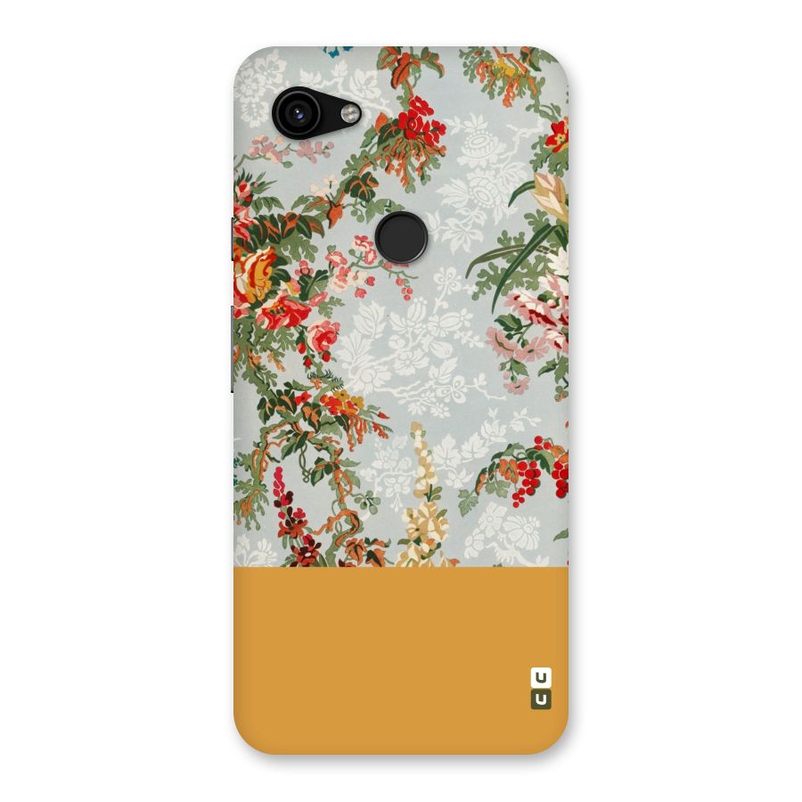 Golden Stripe on Floral Back Case for Google Pixel 3a XL