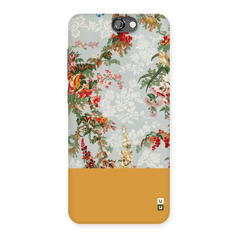 Golden Stripe on Floral Back Case for HTC One A9
