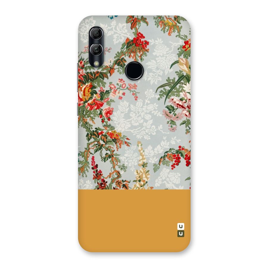 Golden Stripe on Floral Back Case for Honor 10 Lite