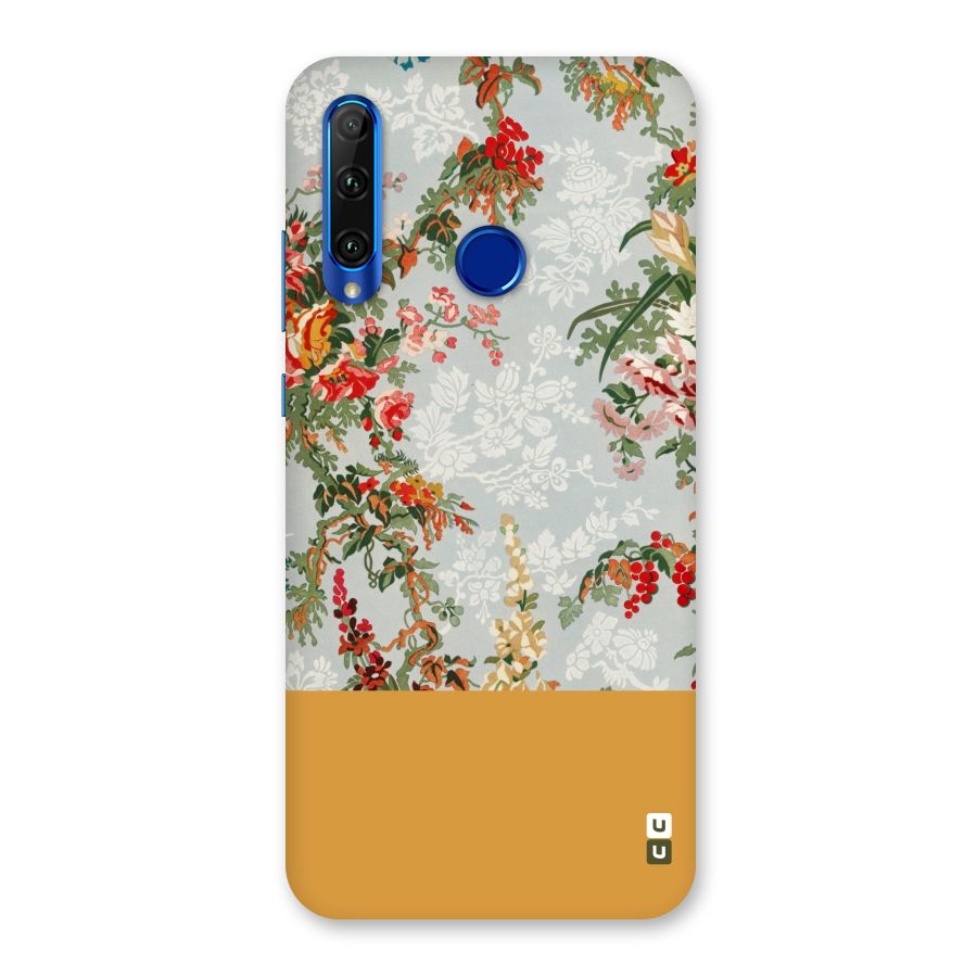 Golden Stripe on Floral Back Case for Honor 20i
