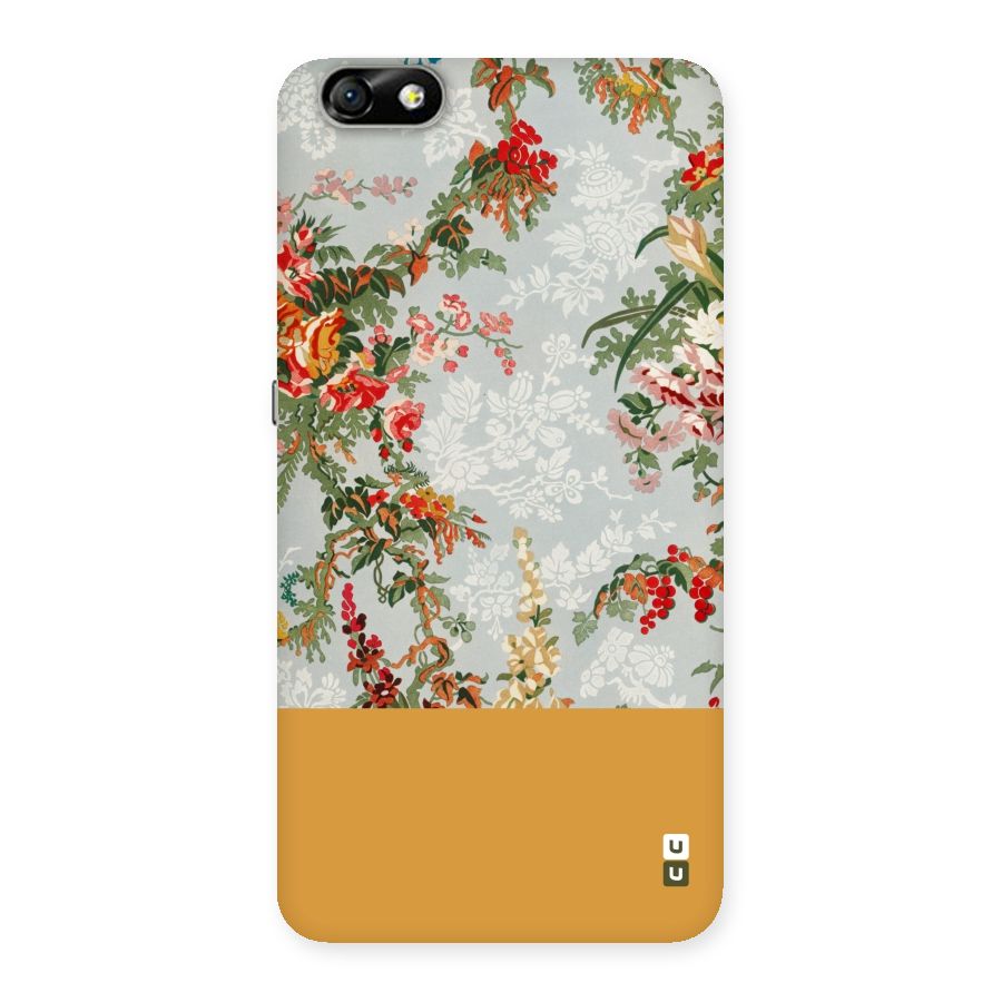 Golden Stripe on Floral Back Case for Honor 4X