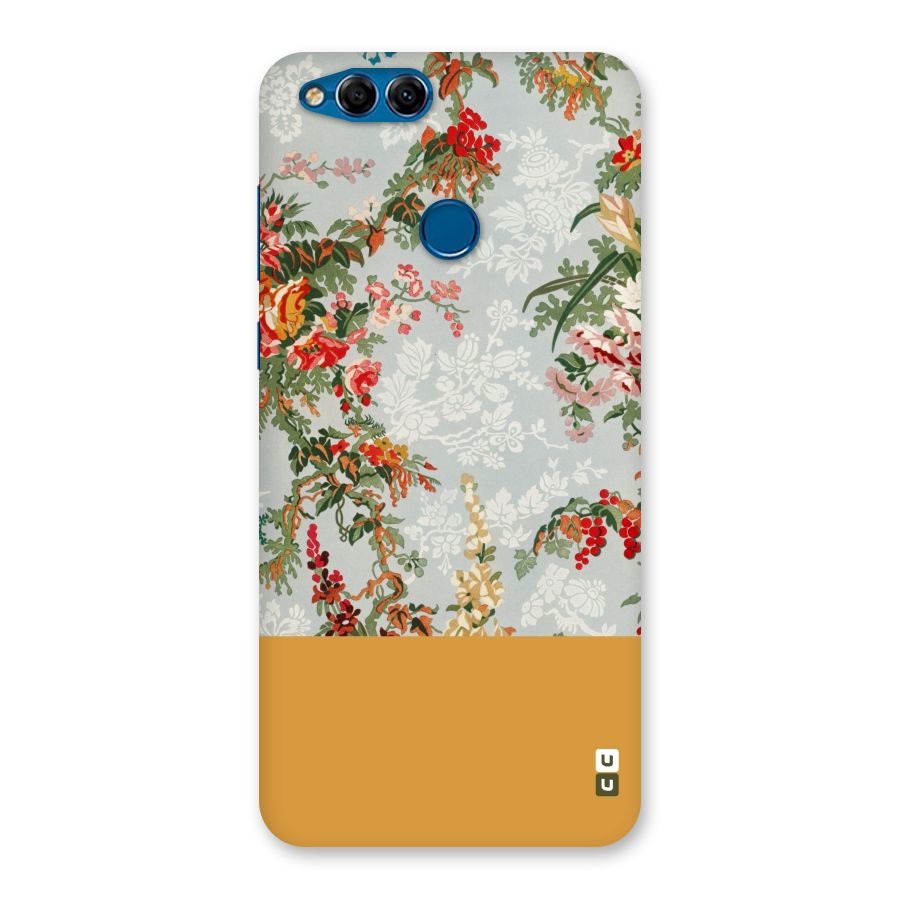 Golden Stripe on Floral Back Case for Honor 7X