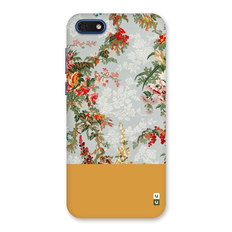 Golden Stripe on Floral Back Case for Honor 7s
