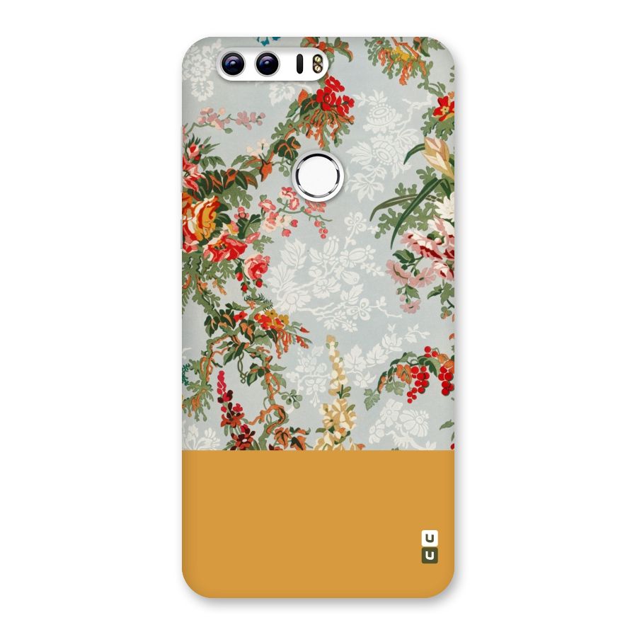 Golden Stripe on Floral Back Case for Honor 8