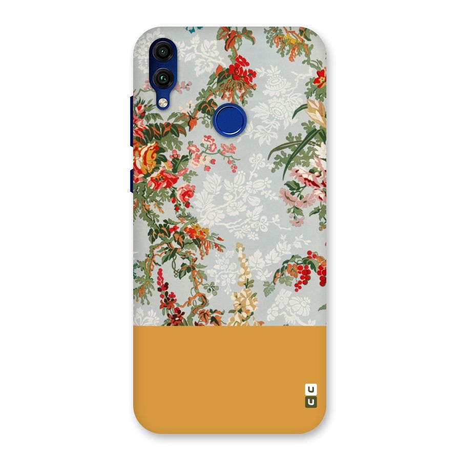 Golden Stripe on Floral Back Case for Honor 8C