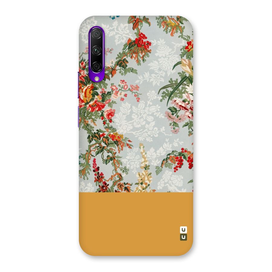 Golden Stripe on Floral Back Case for Honor 9X Pro