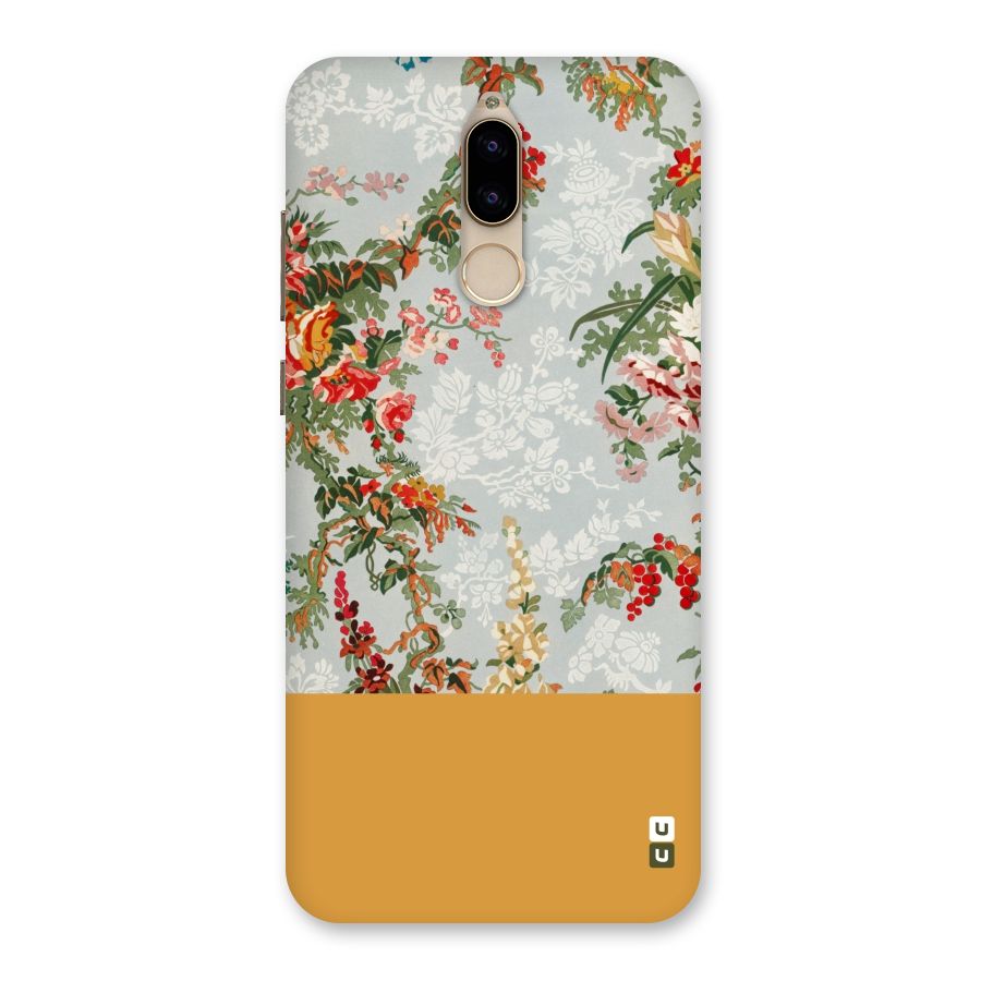Golden Stripe on Floral Back Case for Honor 9i