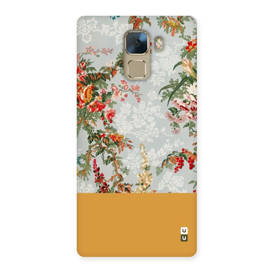 Golden Stripe on Floral Back Case for Huawei Honor 7