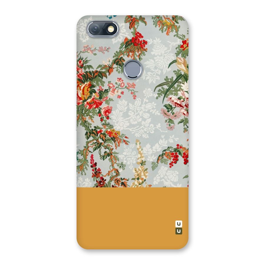 Golden Stripe on Floral Back Case for Infinix Note 5