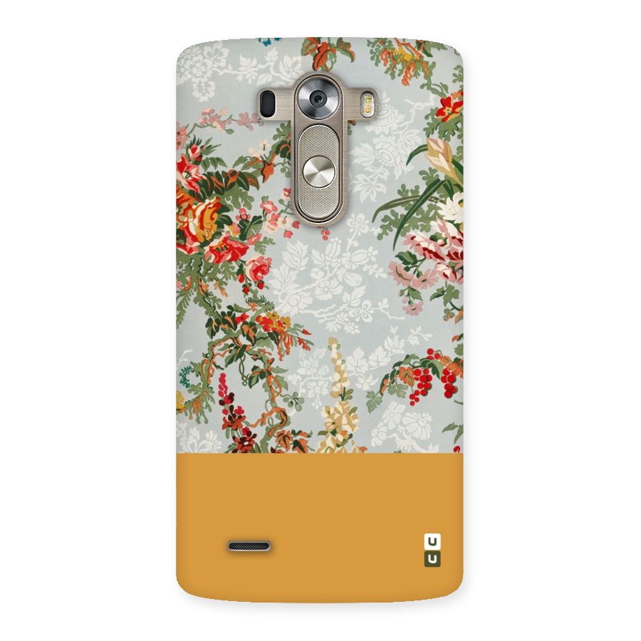 Golden Stripe on Floral Back Case for LG G3