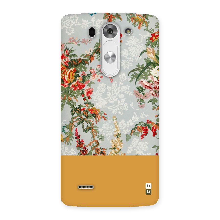 Golden Stripe on Floral Back Case for LG G3 Beat