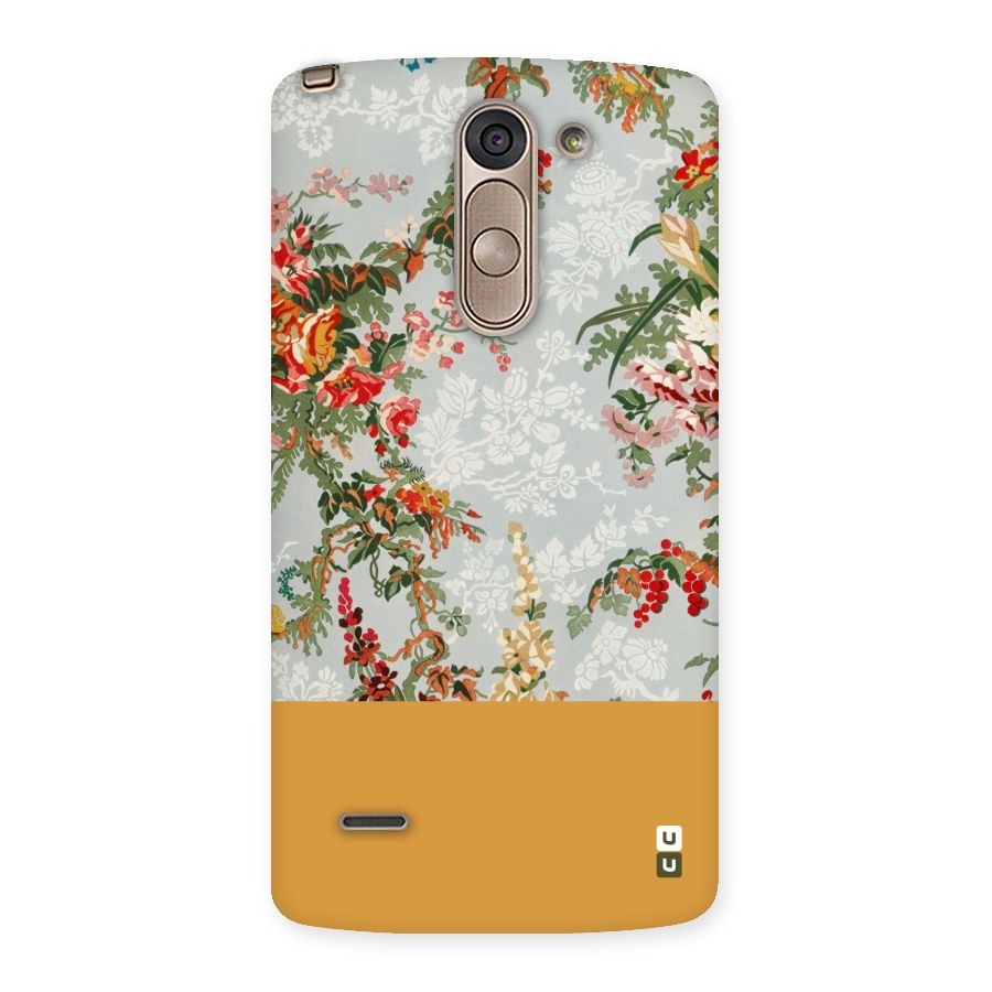 Golden Stripe on Floral Back Case for LG G3 Stylus