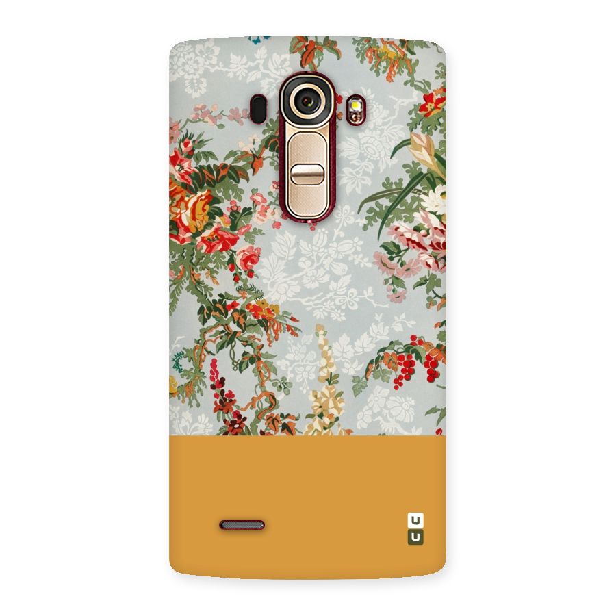 Golden Stripe on Floral Back Case for LG G4